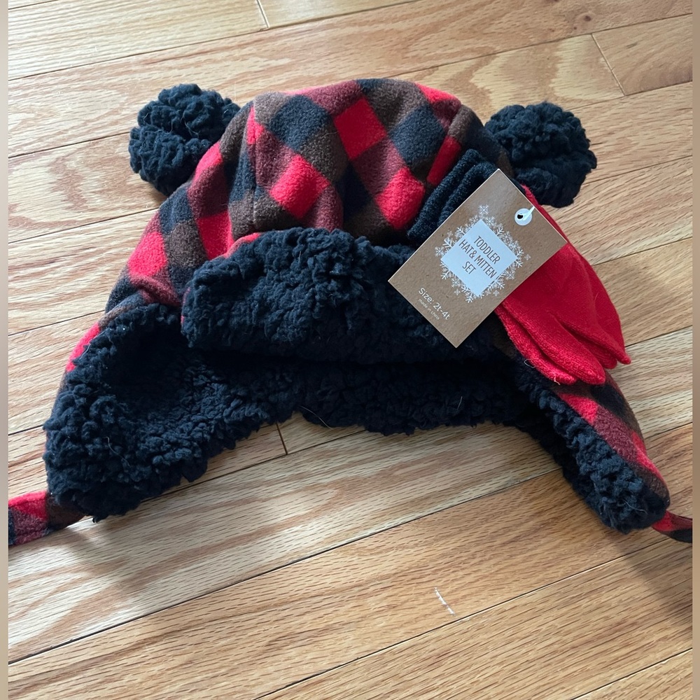 2T-4T hat and mitten set